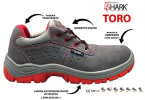 SCARPA BASSA SCAMOSCIATA TORO S1P N°42 LAMINA TESSUTO