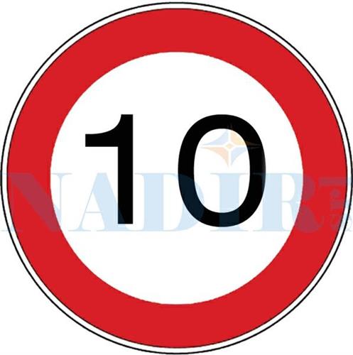 SEGNALE LIMITE MASSIMO VELOCITA 10KM/H FIG.50/10 ø60 CLASSE 1