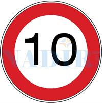 SEGNALE LIMITE MASSIMO VELOCITA 10KM/H FIG.50/10 ø60 CLASSE 1