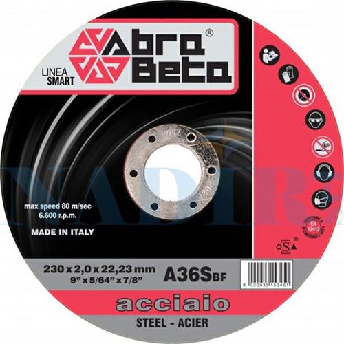 DISCO ABRASIVO PIANO SMART LINE ABRABETA ACCIAIO ø230X2MM