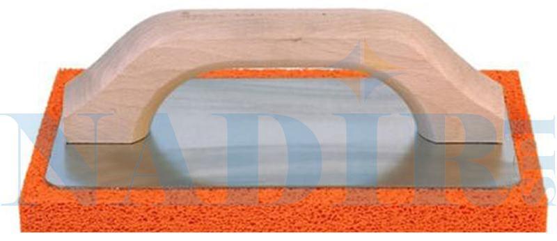 FRATTONE BASE ALLUMINIO SPUGNA ARANCIO MM.240X100 MANICO LEGNO