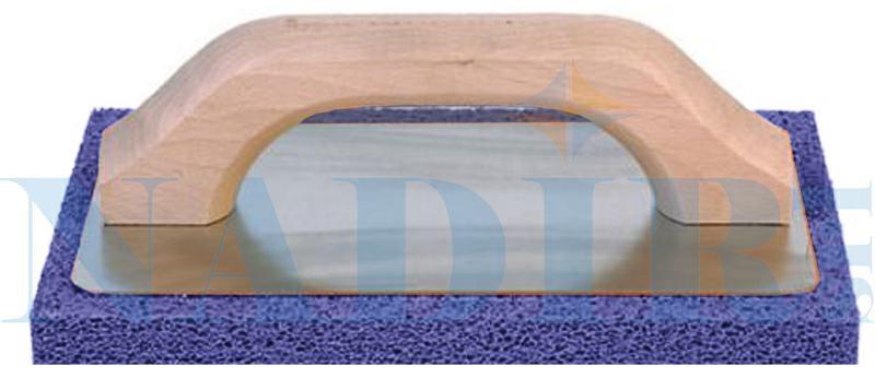 FRATTONE BASE ALLUMINIO SPUGNA BLU FINE MM.220X140 MANICO LEGNO