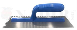 FRATTONE DENTATO LAMA ACCIAIO D10 MANICO PVC MM.120X280X0.6