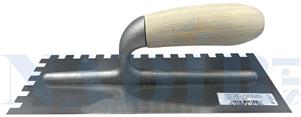 FRATTONE DENTATO LAMA ACCIAIO D6 MANICO LEGNO MM.120X280X0.6