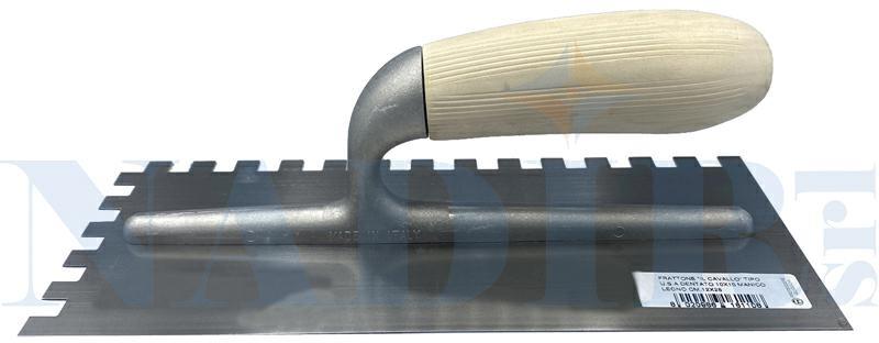 FRATTONE DENTATO LAMA ACCIAIO D8 MANICO LEGNO MM.120X280X0.6