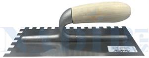 FRATTONE DENTATO LAMA ACCIAIO D12 MANICO LEGNO MM.120X280X0.6