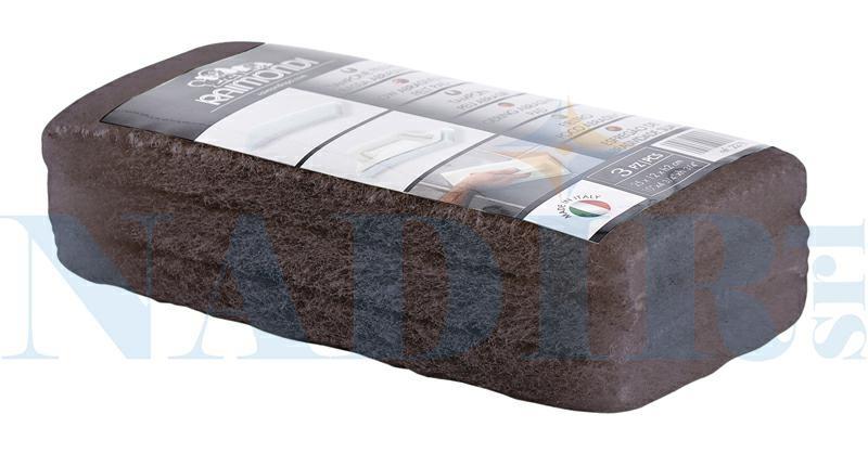 KIT 3 TAMPONE RAIMONDI FELTRO MARRONE CM.25X12X2 ALTA ABRASIVITA
