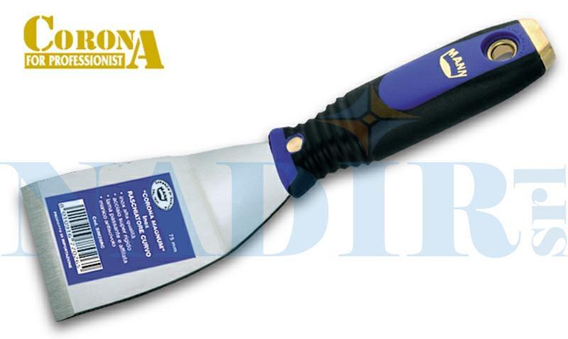 SPATOLA-RASCHIETTO CORONA MAGNUM X PIASTRELLISTA LAMA INOX CURVA