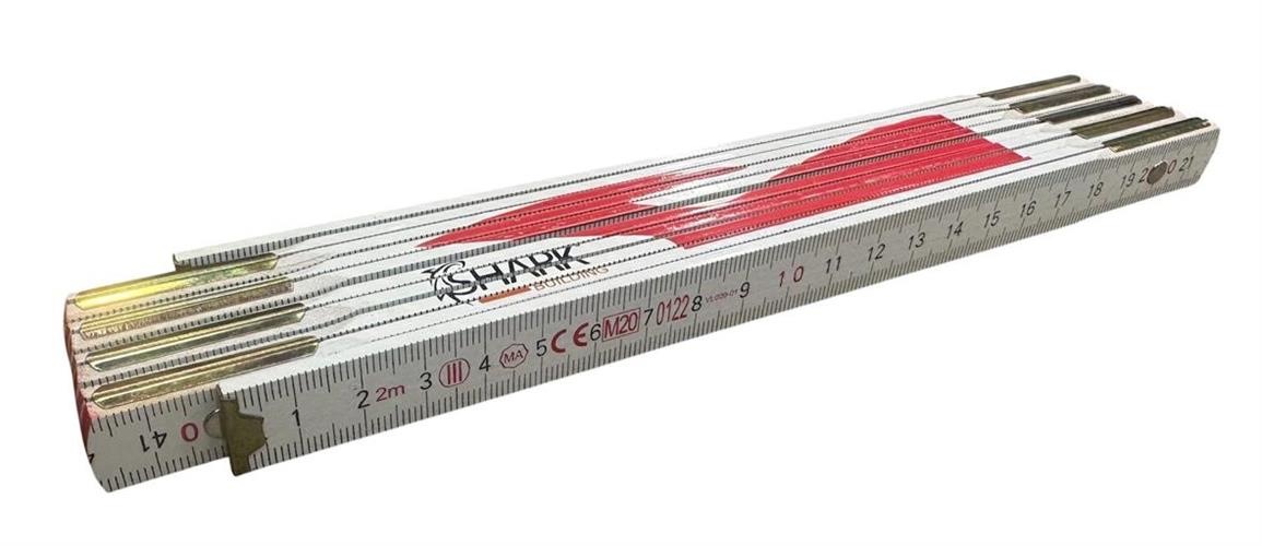 DOPPIO METRO SHARK LEGNO ACERO BIANCO