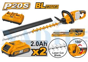 TAGLIASIEPI INGCO BRUSHLESS 20V LAMA MM.650 DOPPIA BATTERIA 2.0AH