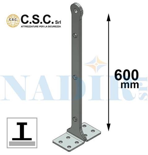 PALO DI ESTREMITA' BASE PIANA CM.60 SERIE LIGHT CERTIFICATO ART.602