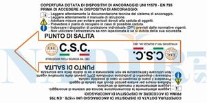 CARTELLO ALLUMINIO LINEA VITA PUNTO DI SALITA MM.80X170 ART.420