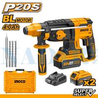 TASSELLATORE COMBINATO BRUSHLESS INGCO SDS PLUS 20V 2X4AH +KIT ACCES