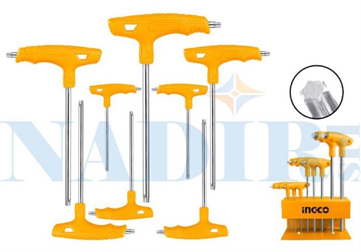 SERIE 8 CHIAVINI TORX INGCO MANICATI T CR-V T10>T50 APPENDIBILE