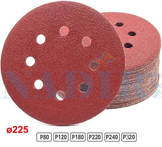 DISCO ABRASIVO CON VELCRO ø225 GRANA 240 CF.10PZ