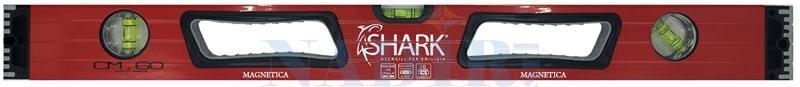 LIVELLA SHARK RED TOP 3 BOLLE SUPER PROFESSIONALE CM.150 MAGNETICA