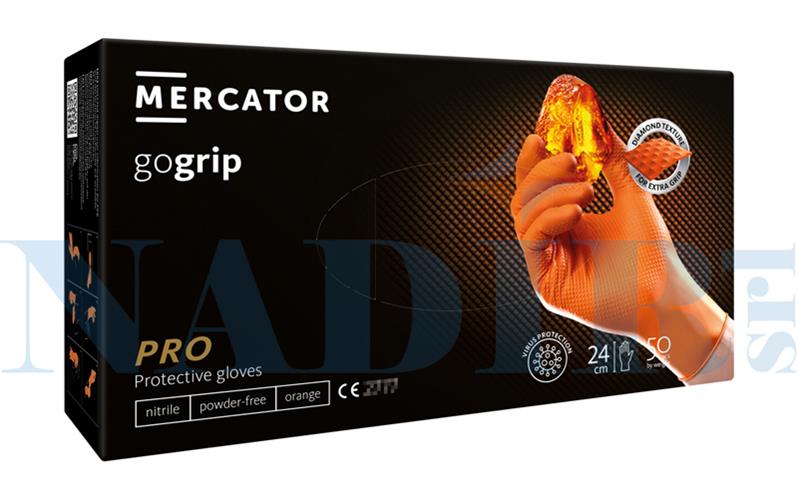 GUANTO PUNTINATO NITRILE ARANCIO SENZA TALCO TAGLIA L SCATOLA 50PZ