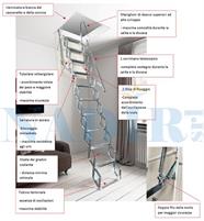SCALA RETRATTILE IN ACCIAIO ACI SVEZIA H.276/300 BOTOLA CM.80X60